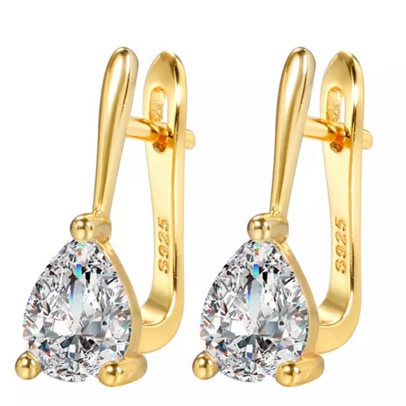 NWOT 18K yellow gold sterling silver earrings - Picture 3 of 4